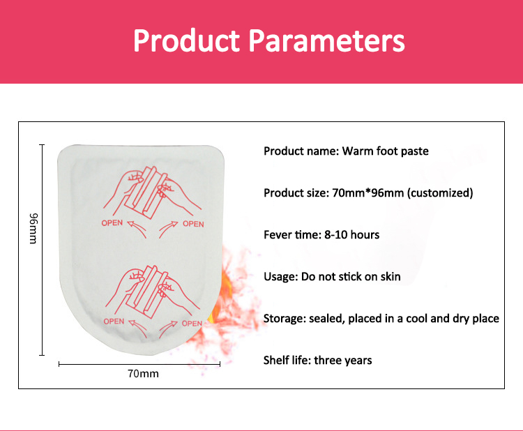 wholesale winter foot warmer self heating foot warming pad foot patch toe warmer