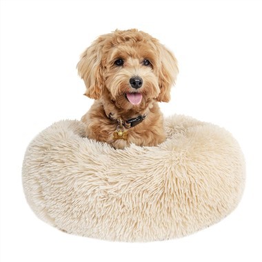 Round Designer Fluffy Donut Dog Cat Pet Bed