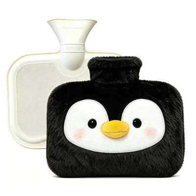1,5L handhitari heitt vatnsflöskupoki Penguin Plush Cover